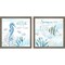 Great Blue Sea F by Cynthia Coulter, 2 Piece Rustic Grey Framed Art Set